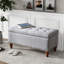 Banc de rangement avec repose-pieds, charnière de support encastrée facile à ouvrir, garniture de rivet, chambre à coucher, entrée, salon, lin-849505146