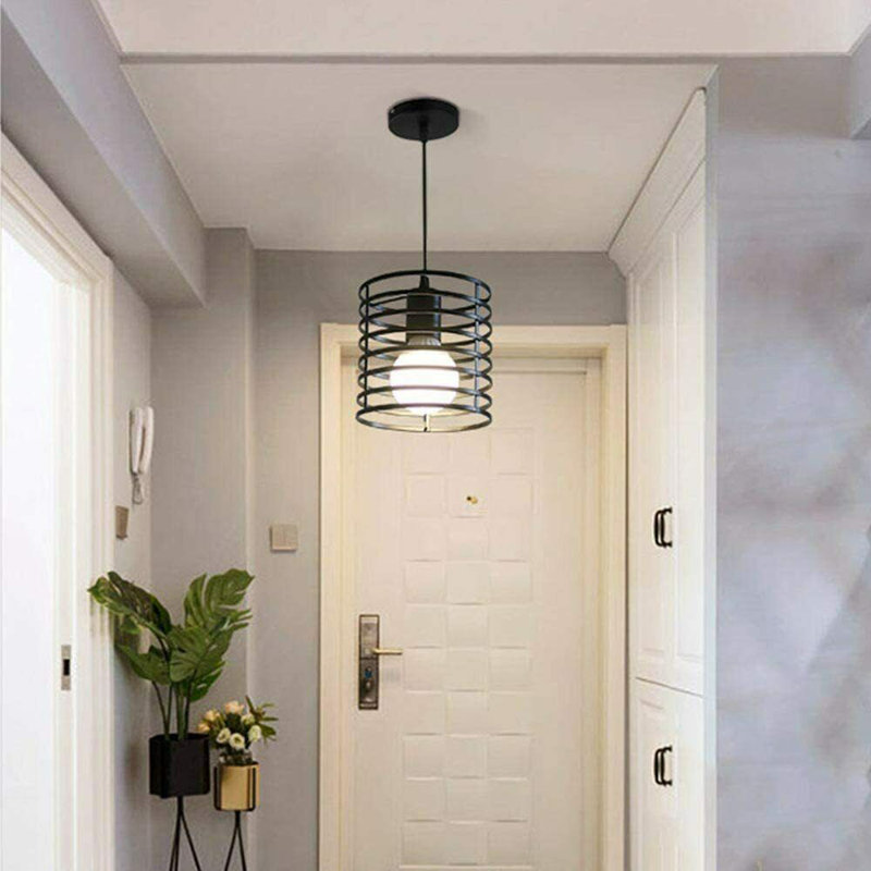 Nikki 1 - Light Black Drum Pendant
