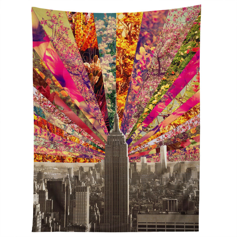 Tapisserie bianca fleuri new york