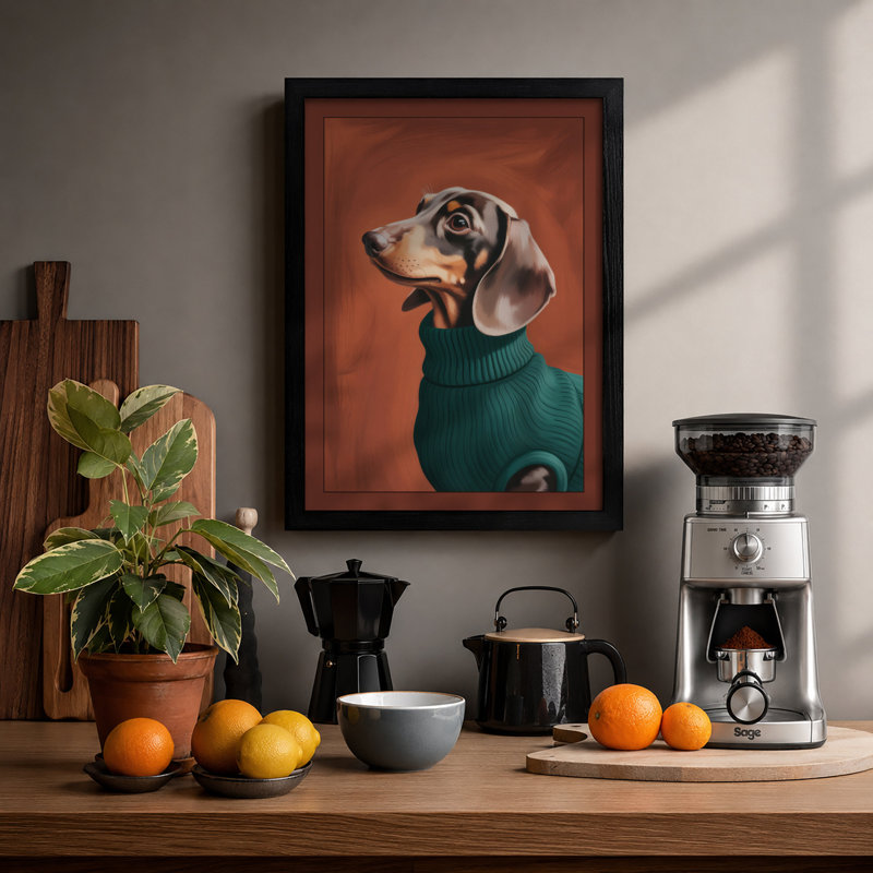 Teal Knit Companion Modern - Print, A1 - 84.1 x 59.4 cm, Black