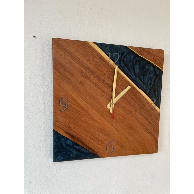 Horloge murale en résine époxy pour le salon, la chambre, la salle de bain et le bureau