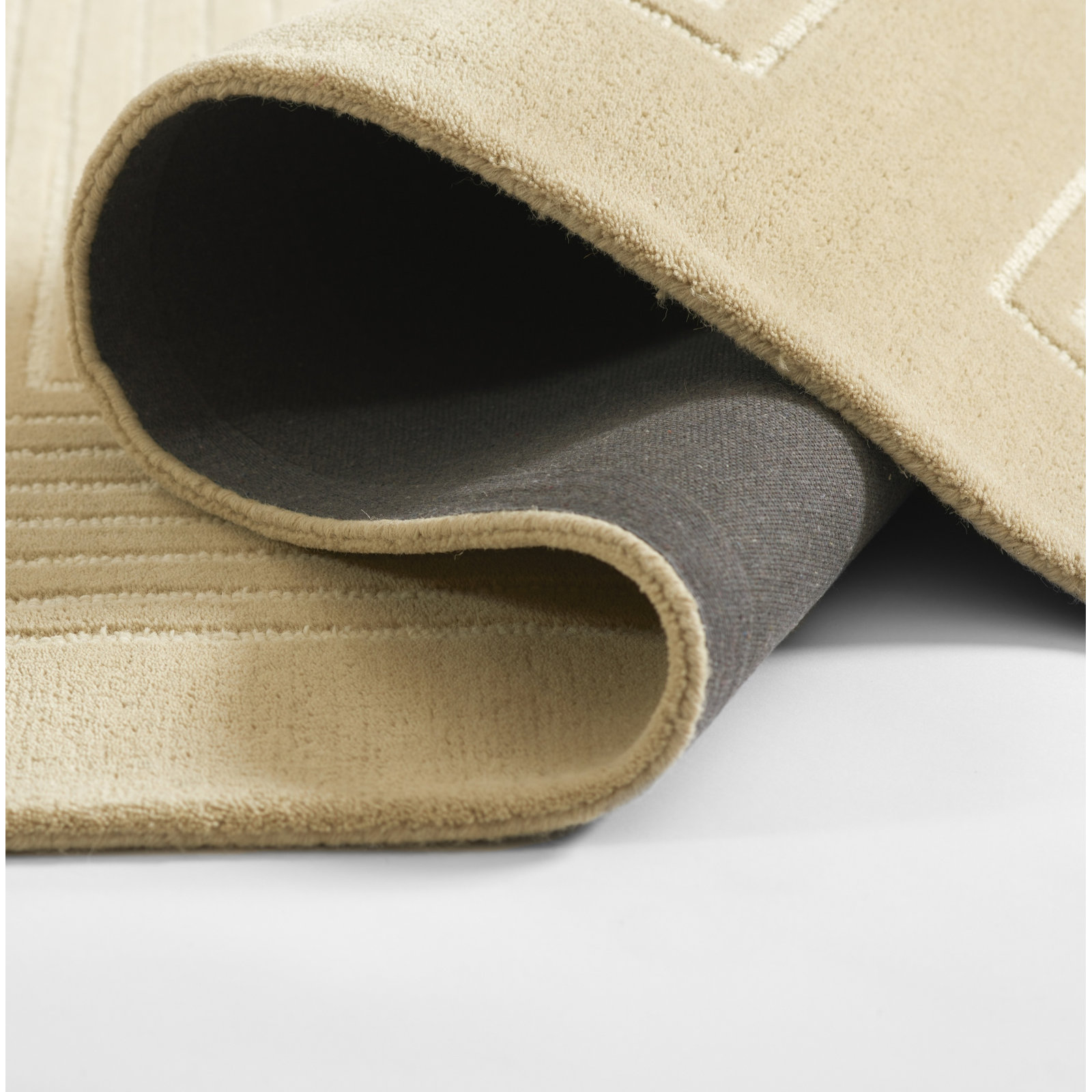Orlie Copper Hand-Tufted Geometric Wool Rug, Rectangle 8' x 10', Beige