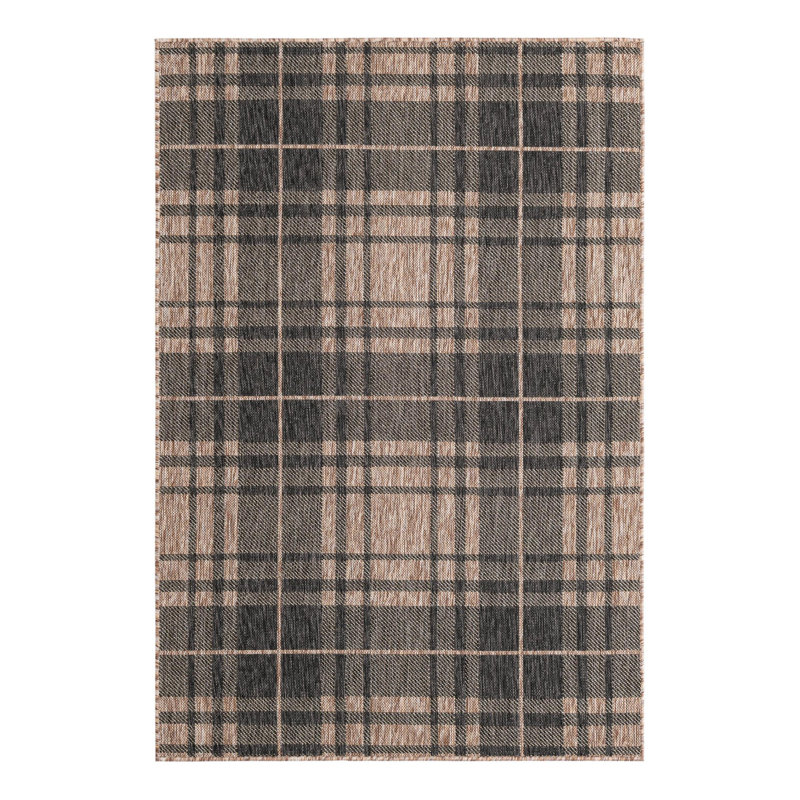 Tapis intérieur / extérieur en polypropylène tissé à la machine Tatasha, Rectangle 4 pi 1 po x 6 pi 1 po