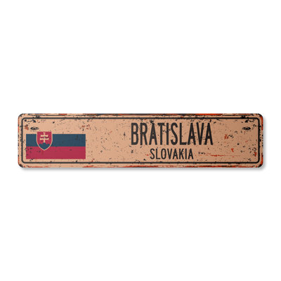 Plaque de rue en aluminium Bratislava