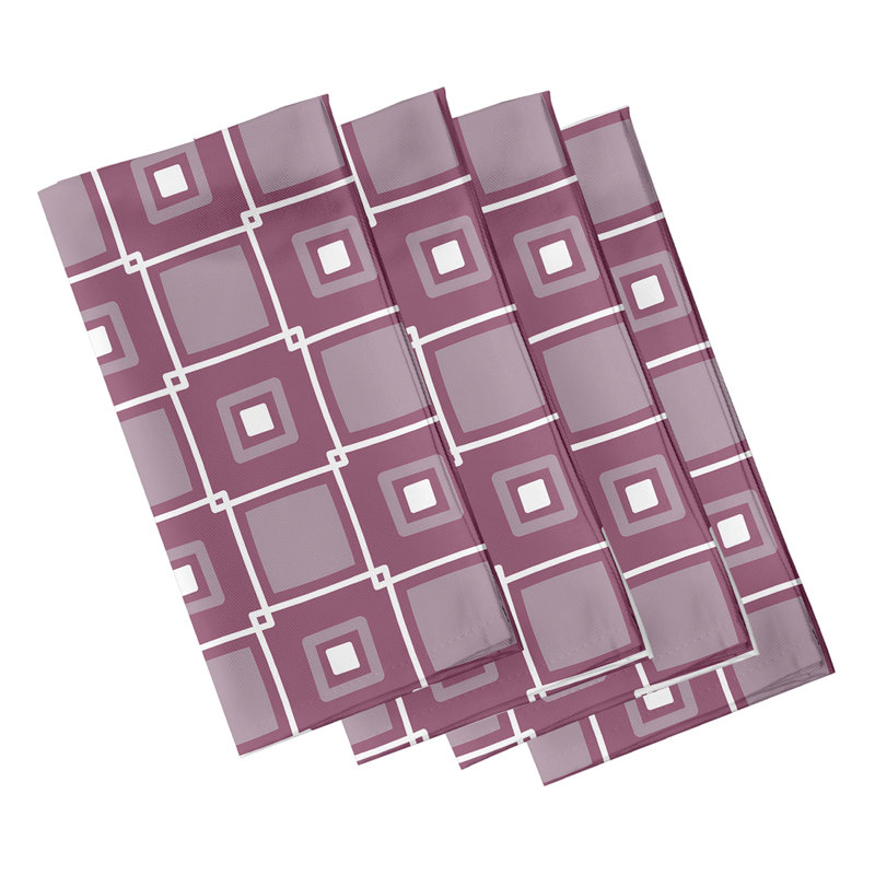 Eastbourne Polyester Geometric Square Napkin, Purple