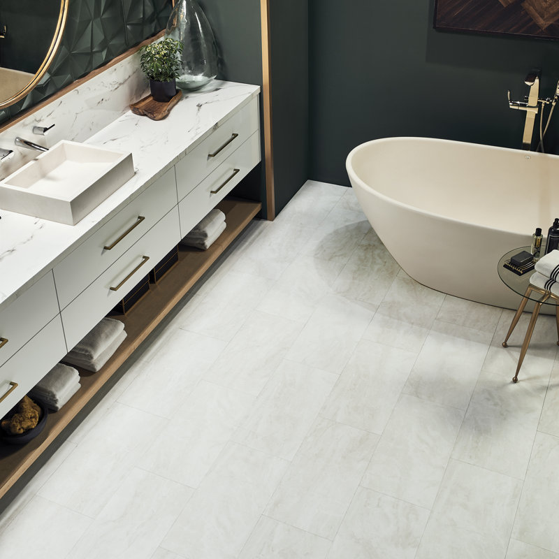 Planche de vinyle de luxe ADURA®Rigid avec Microban® Vienna 12 po x 24 po x 5,5 mm avec couche d'usure de 20 mil, Albâtre