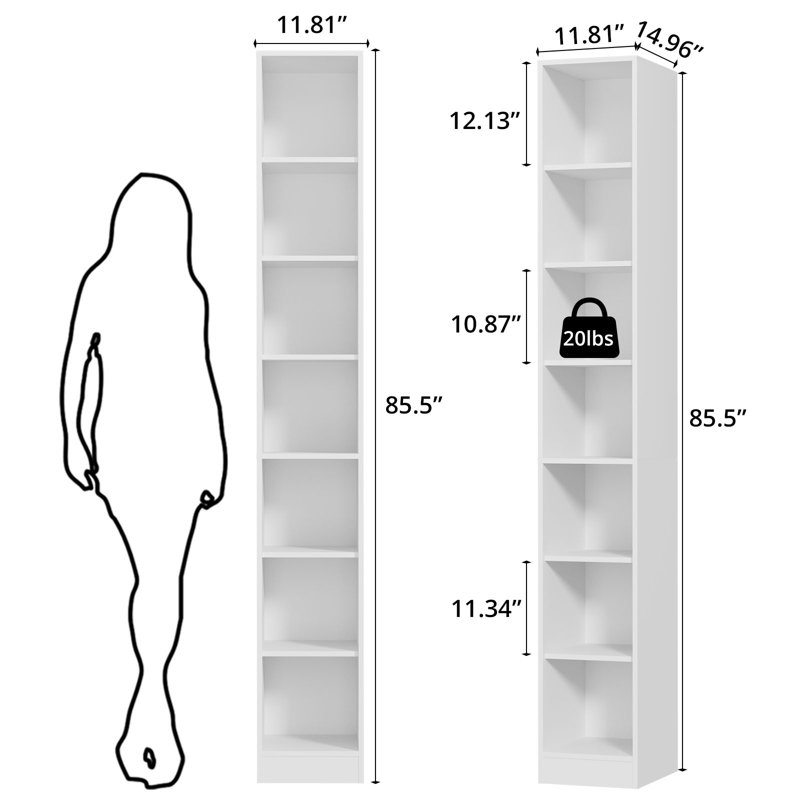85.8'' H X 14.9'' W Kitchen Pantry With Bookcases