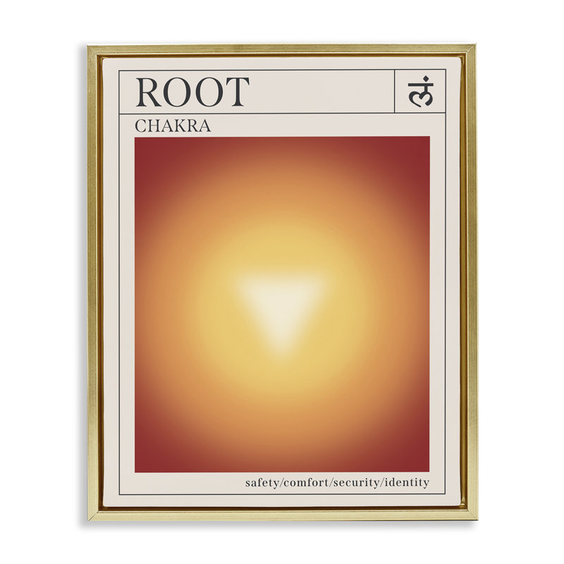 «Root Chakra», art mural encadré sur toile flottante, par Wild Apple Portfolio, H 21 po x l 17 po
