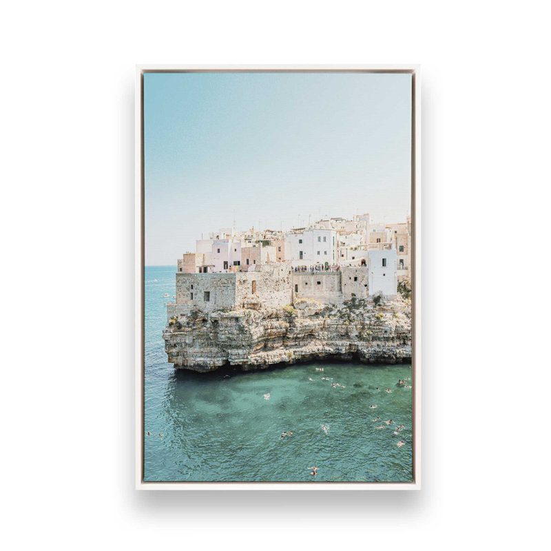 Impression sur toile Ocean's Edge I, H 48,75 po x l 32,75 po x P 1,75 po, Cadre flottant blanc opaque