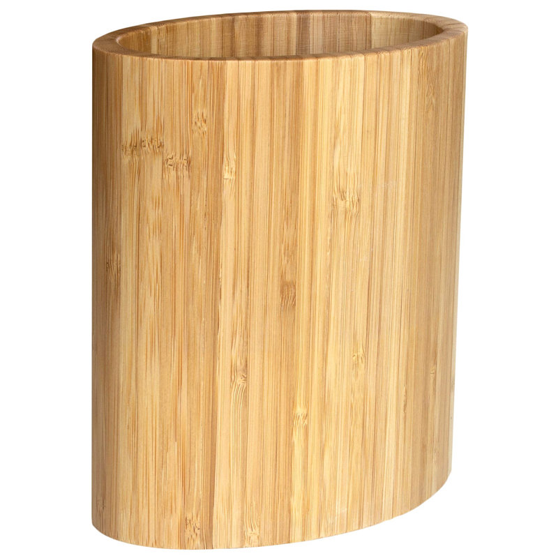 Porte-ustensiles de cuisine en bambou de forme ovale en bambou, 6 po x 7 po