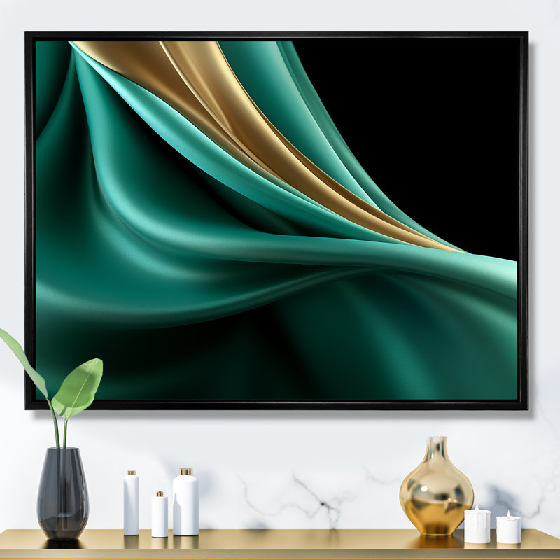 Abstract Echoes Swirls 3 - Abstract Collages, art mural, Cadre flottant noir, H 12 po x l 20 po x P 1 po