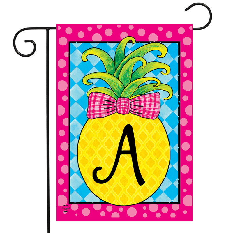 Pineapple Monogram Letter A Garden Flag