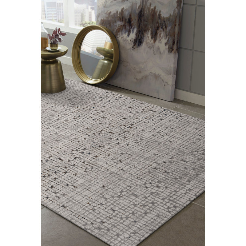 Tapis gris Jhane, Rectangle 9 pi 10 po x 13 pi 2 po