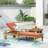 Wood Chaise In Orange - Wear And Tear Easily With Adjustable Seat Water-Repellent Padding-1621048832