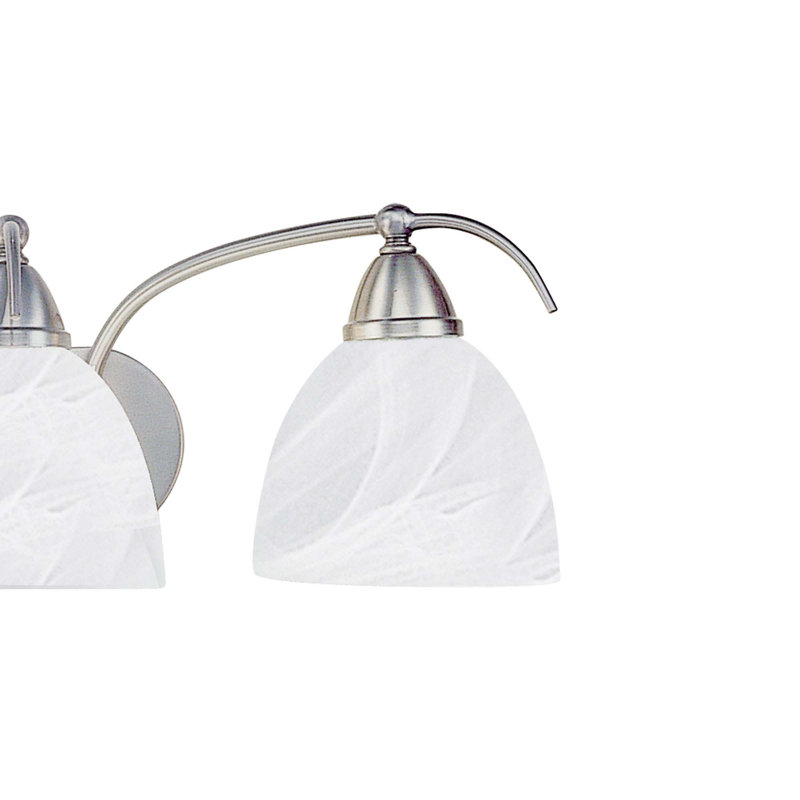 Scurlock 3-Light Indoor Brushed Nickel Wall Mount Vanity Light with Alabaster Glass Shades