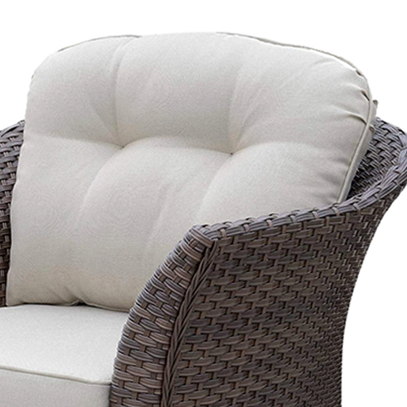 Chaise de patio avec coussins Mcevoy, Brun / blanc