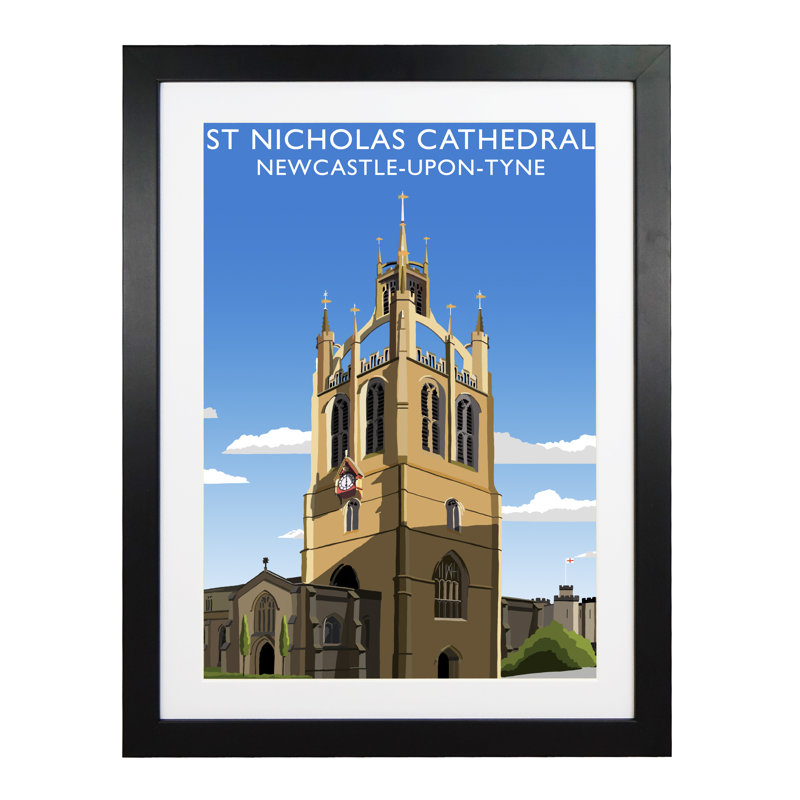 'Richmond Castle' by Richard O'Neil - Print, Black Wood Frame, 43.5 cm H x 33.5 cm W x 2.2 cm D