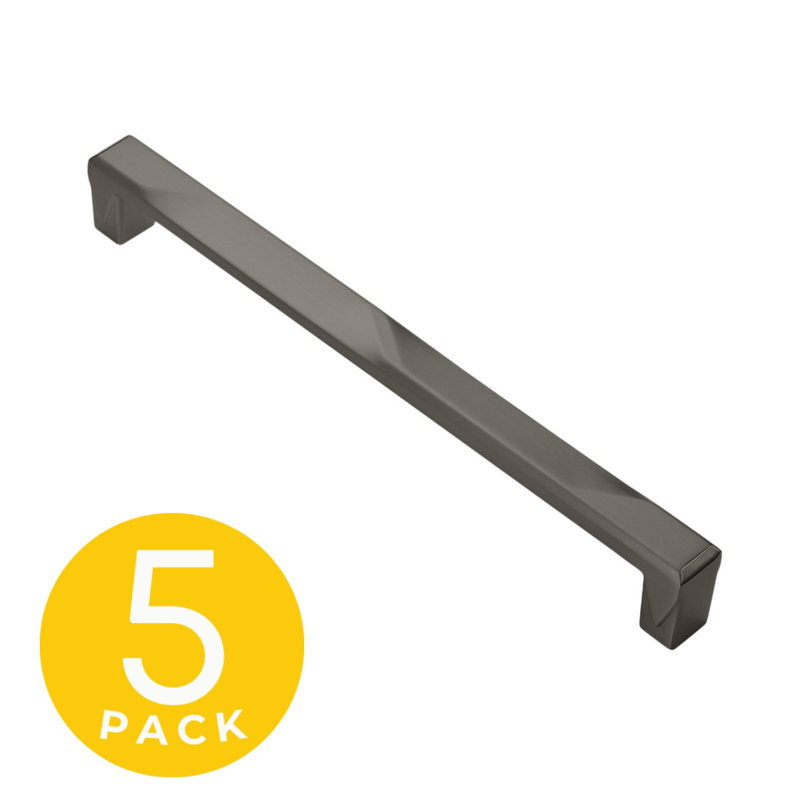 Poignée d'armoire de 7 1/2 po (192 mm) gris mat moderne Geiger Series (ensemble de 5), Gris mat