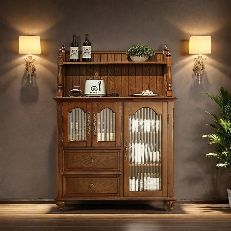 Buffet grande capacité Retro, Noyer, H 60,24 po x l 39,37 po x P 17,72 po