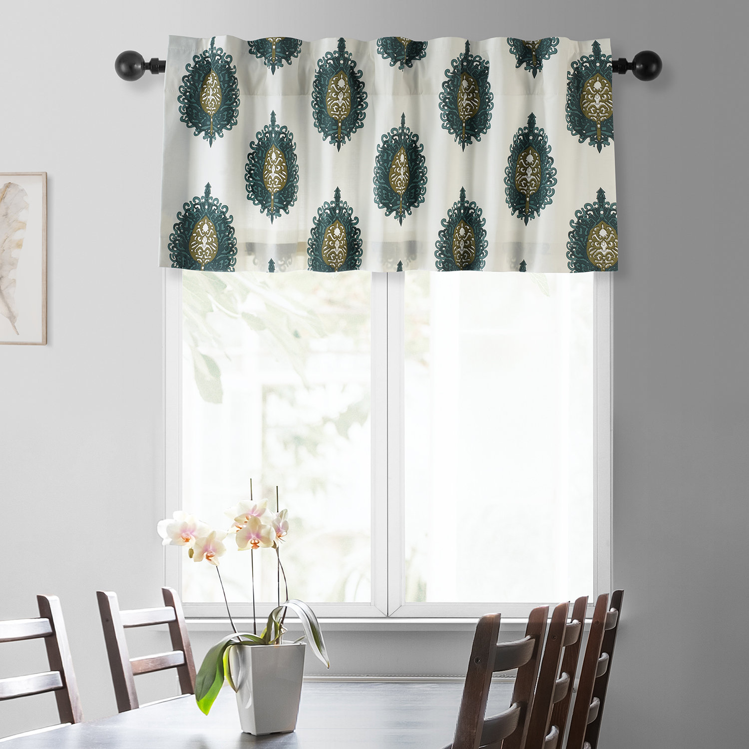 Lark Manor™ Nevarez Printed Cotton Tailored 50'' Room Darkening Window ...