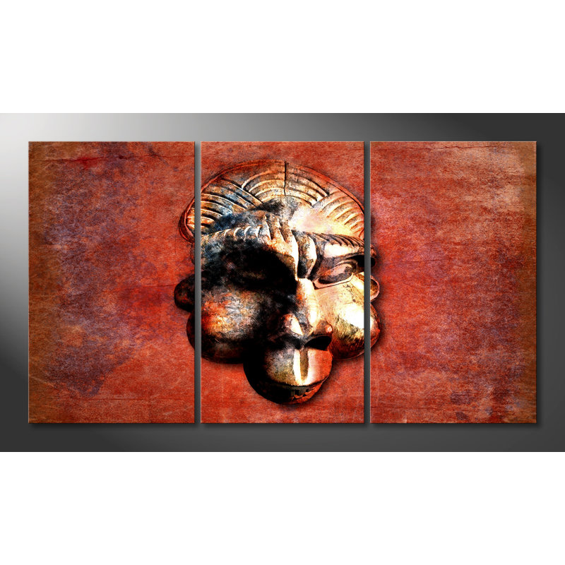 Affe - Wrapped Canvas Print, 100 cm H x 180 cm W, 3-piece canvas set
