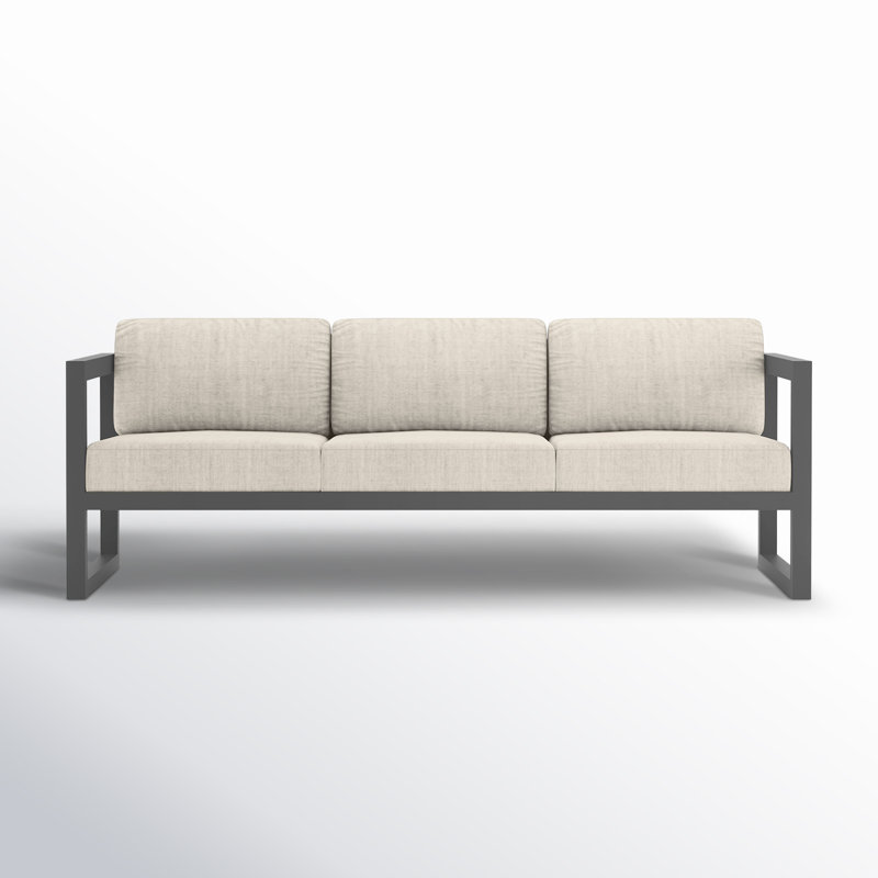 Avion 3 Piece Sofa Loveseat Set, Cast Silver Sunbrella®, Slate