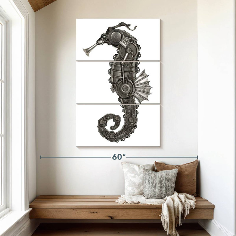 Brampt Steampunk Seahorse, 50" H x 32" W