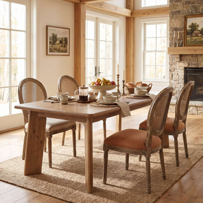 Farmhouse Solid Wood Rectangular Kitchen Table