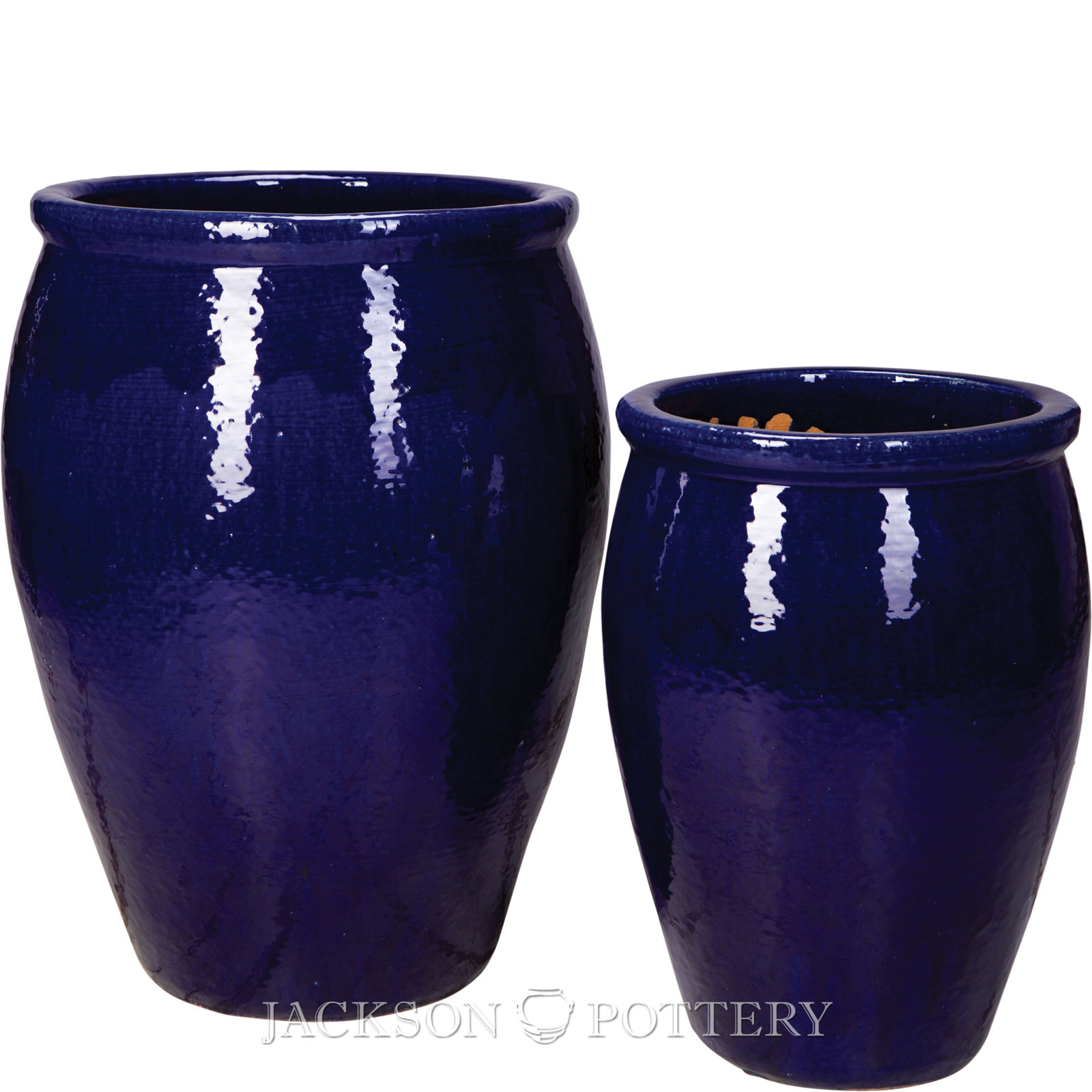 Medium Vase Set Of 2 A,B , Cobalt Blue