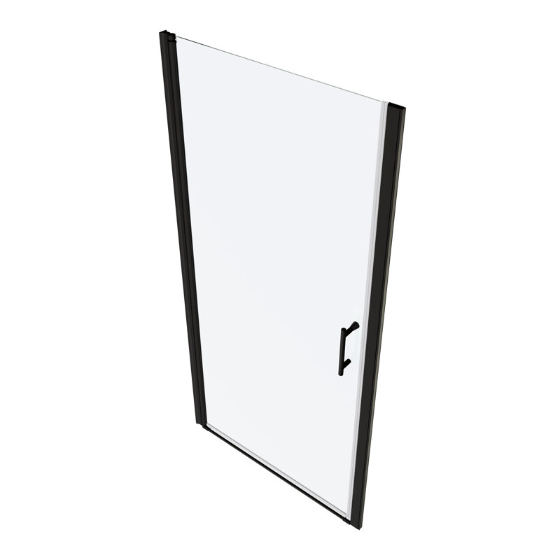 Matte Black Pivot Shower - 1/4" Tempered Glass, Bathroom Fashion Glass Door With Function Decor, Matte Black