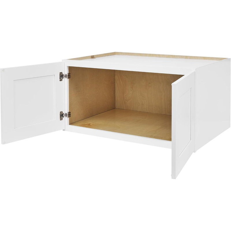 Shaker Wall Cabinet - White - Ready-To-Assemble, Kitchen/Laundry/Bathroom Storage, Wall-Mounted, Shaker Style