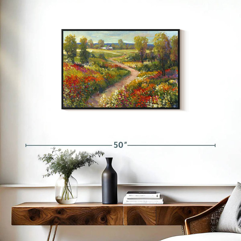 Promenade matinale II, Cadre flottant noir, 31 po x 21 po