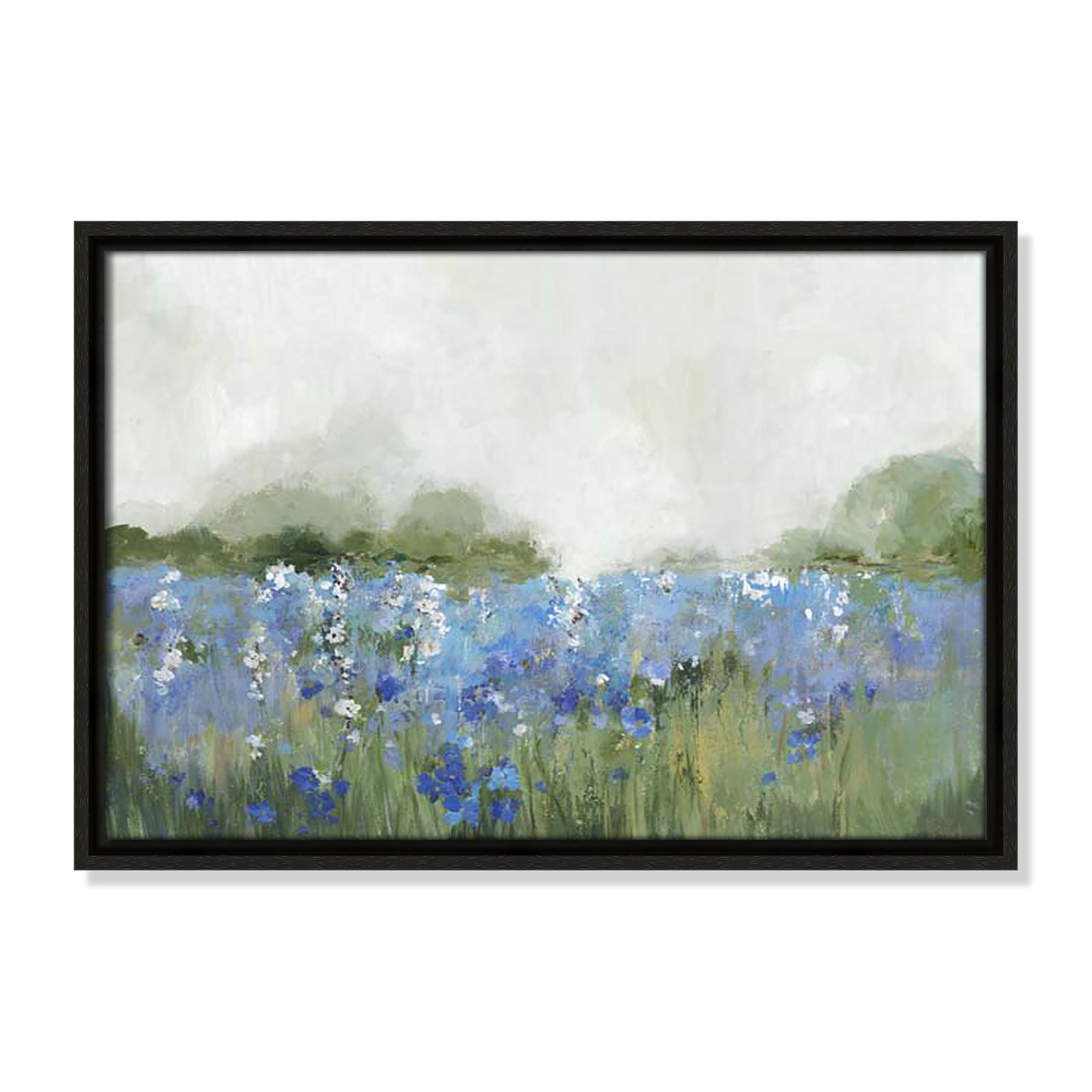 Meadows Bluebels Field "Meadows Bluebells Field" Print, Espresso Framed, 13.5" H x 19.5" W x 2" D