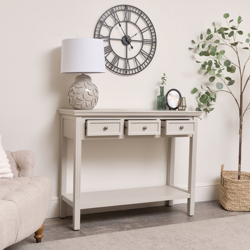 Large 3 Drawer Sideboard Console Table - Daventry Range, Taupe