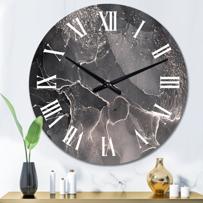 Abstract Translucent Grey Ink Clouds - Modern Wall Clock