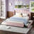 Upholstered Platform Bed With Wingback Headboard, Twin Trundle, And 2 Drawers, No Box Spring Needed, Linen Fabric, Queen Size-2127107224