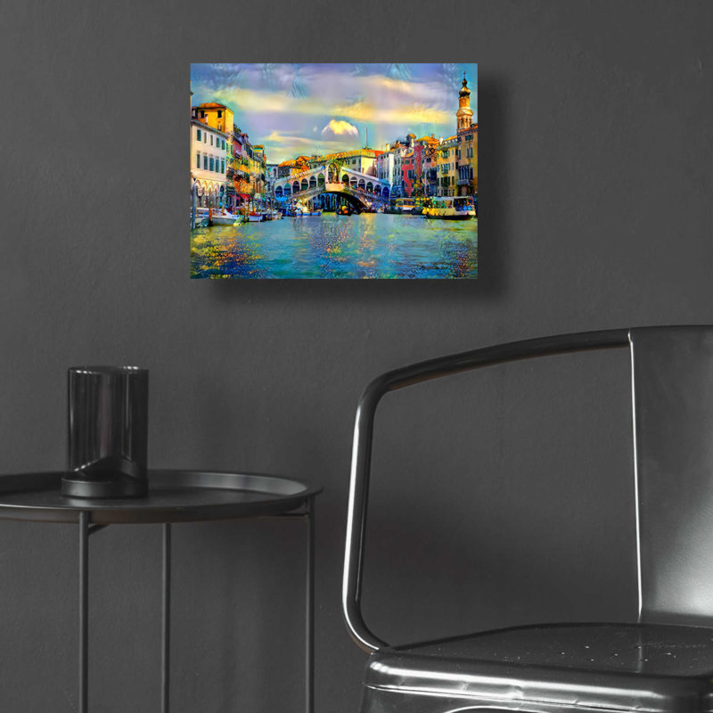 Pont du Rialto, Venise, Italie, par Pierre Gavidia - impression sans cadre, H 12 po x l 16 po x P 0,13 po