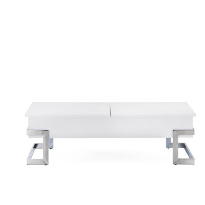 White High Gloss & Coffee Table With Elegant Lift Top Feature Practical Storage Options