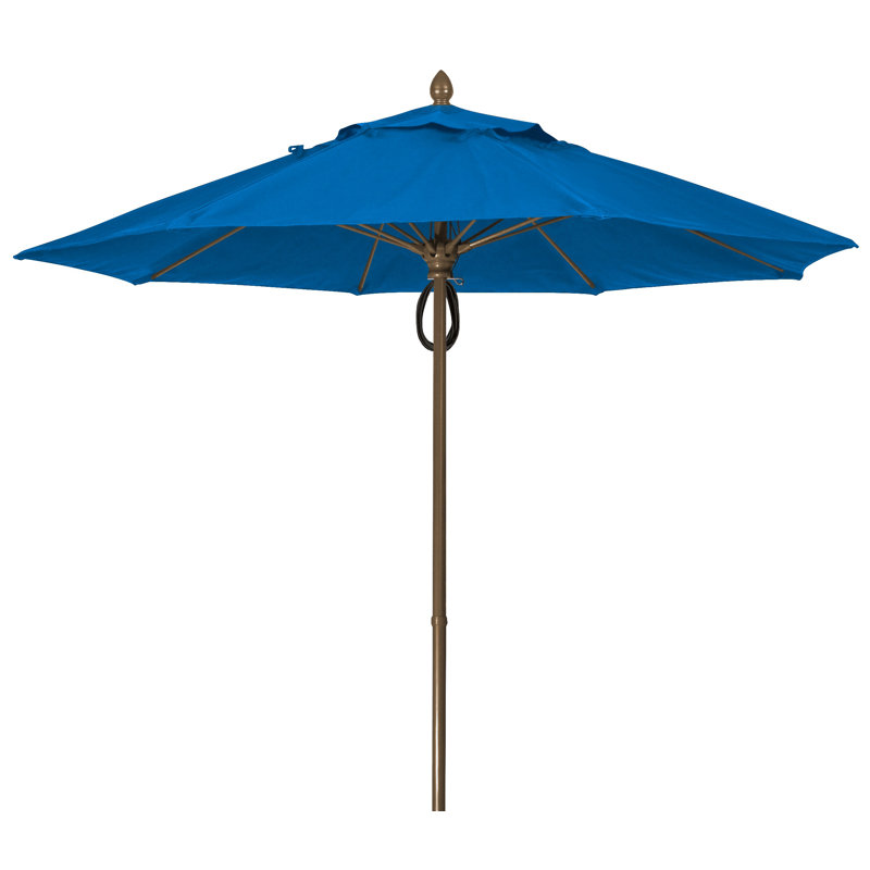Parasol de marché 9 pi Prestige, Bleu pacifique, Bronze champagne