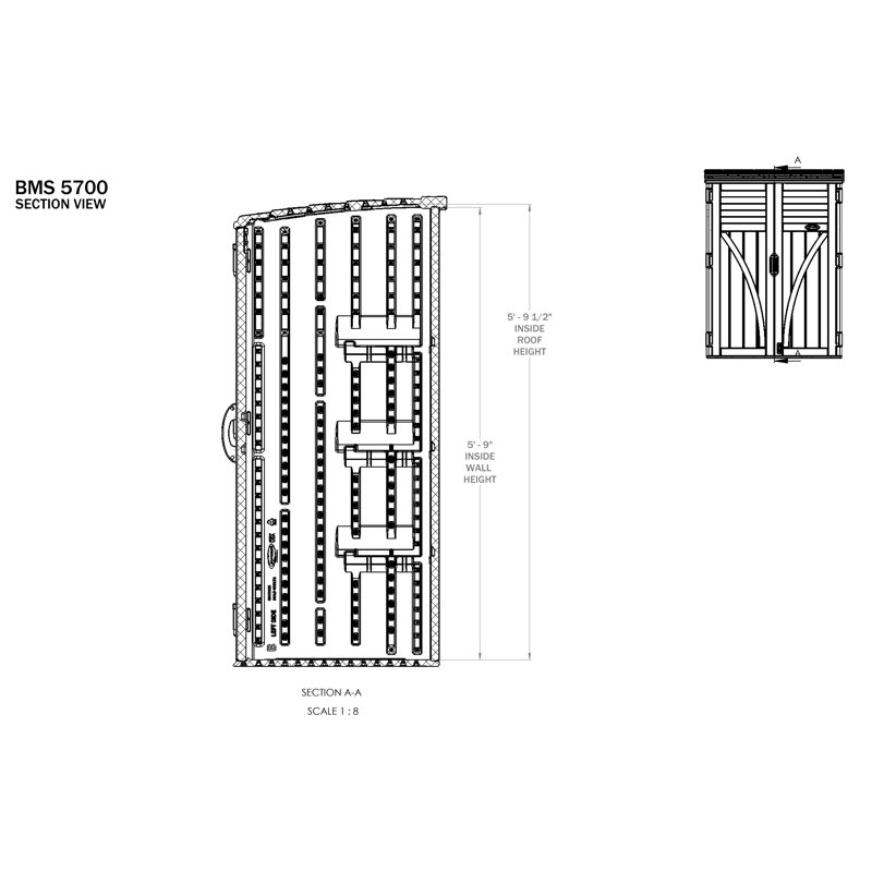 Suncast 53 in. W x 32.5 in. D Resin Vertical Tool Shed, Sand