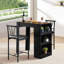 Small Bar Table and Chairs, Tall Kitchen Breakfast Nook with Stools, Dining Set for 2 Person with Storage Shelves for Living Room, Dining Room