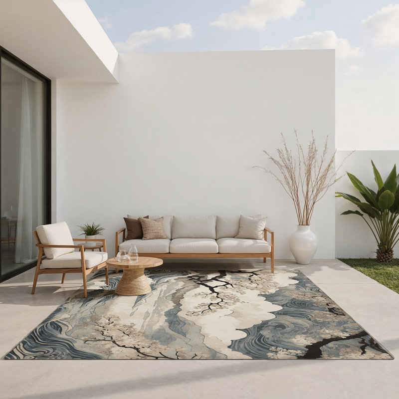 Tapis intérieur et extérieur Sakura Drift, Rectangle 1 pi 6 po x 2 pi 6 po