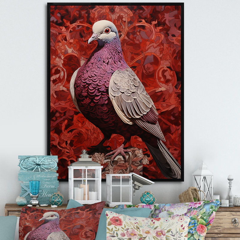 Messenger Dove sur toile, Cadre flottant noir, H 32 po x l 16 po x P 1 po