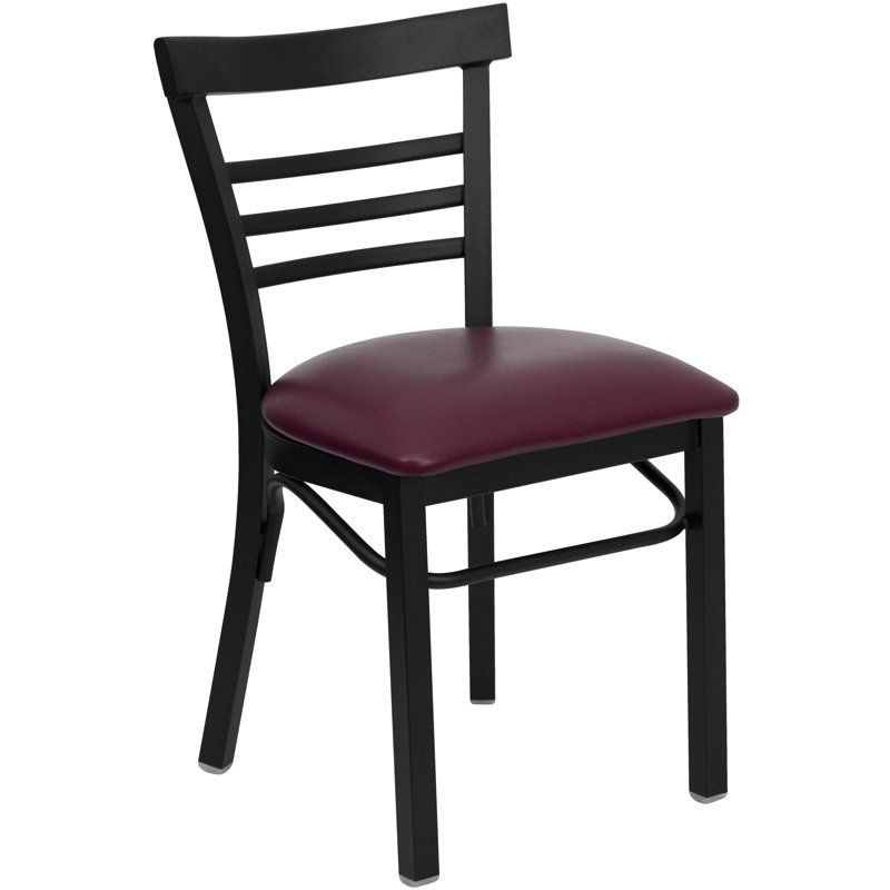 Chaise d'appoint à dossier échelle, Vinyle bourgogne