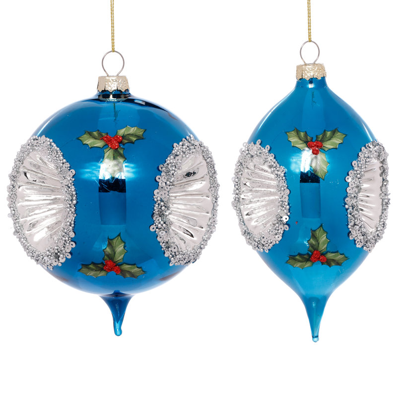 Ornement Holly Silver Sparkle, boîte de 6 - 6 à 7 pouces