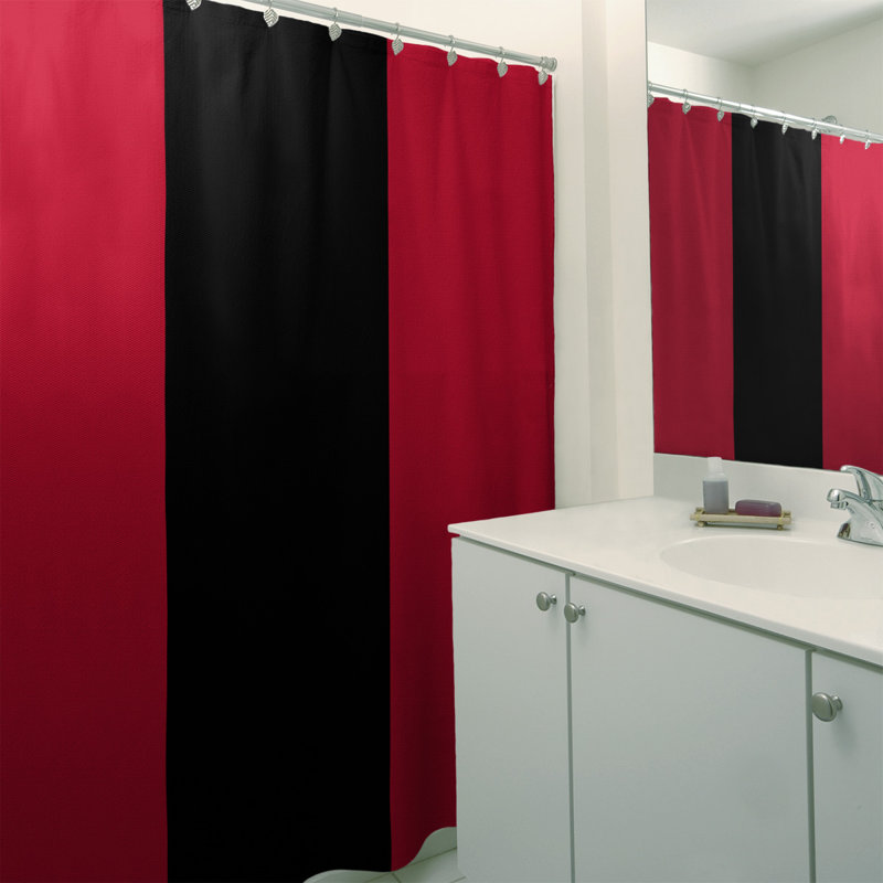 Single Shower Curtain, Red/Black/Red, No, Los Angeles