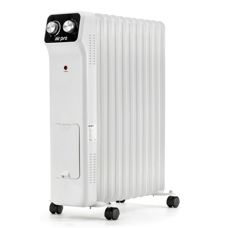 Air Pro 2500 W 1 BTU Electric High Efficiency Radiator Space Heater, White