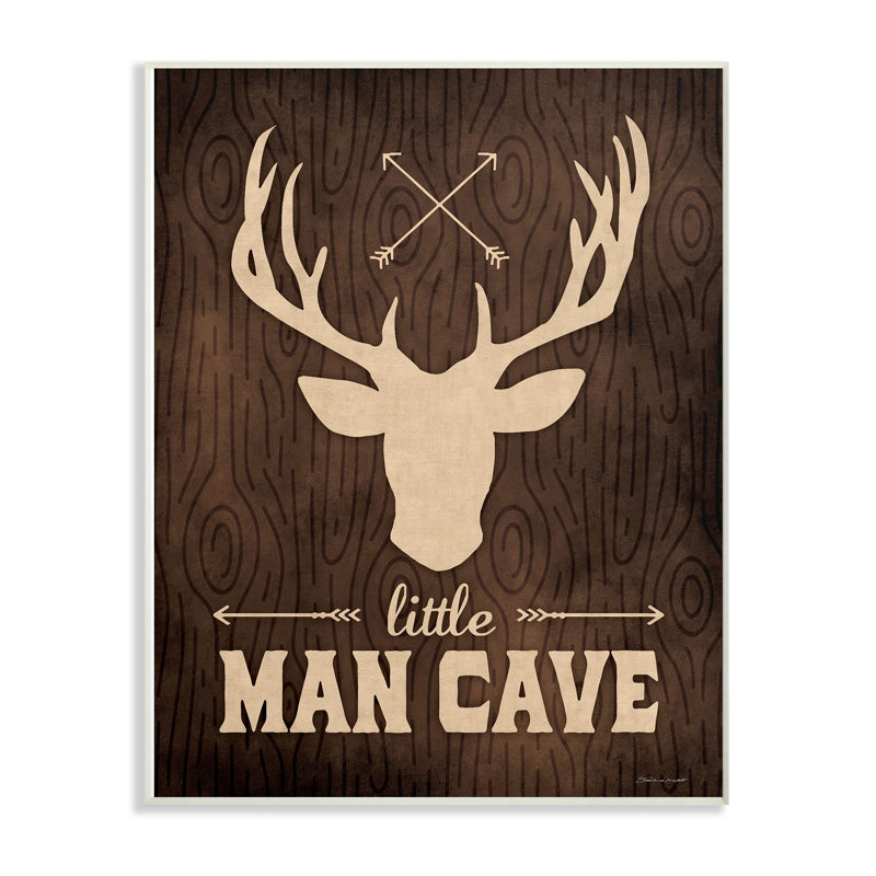 Art encadré Leite Little Man Cave, H 15 po x l 10 po x P 0,5 po, Plaque murale