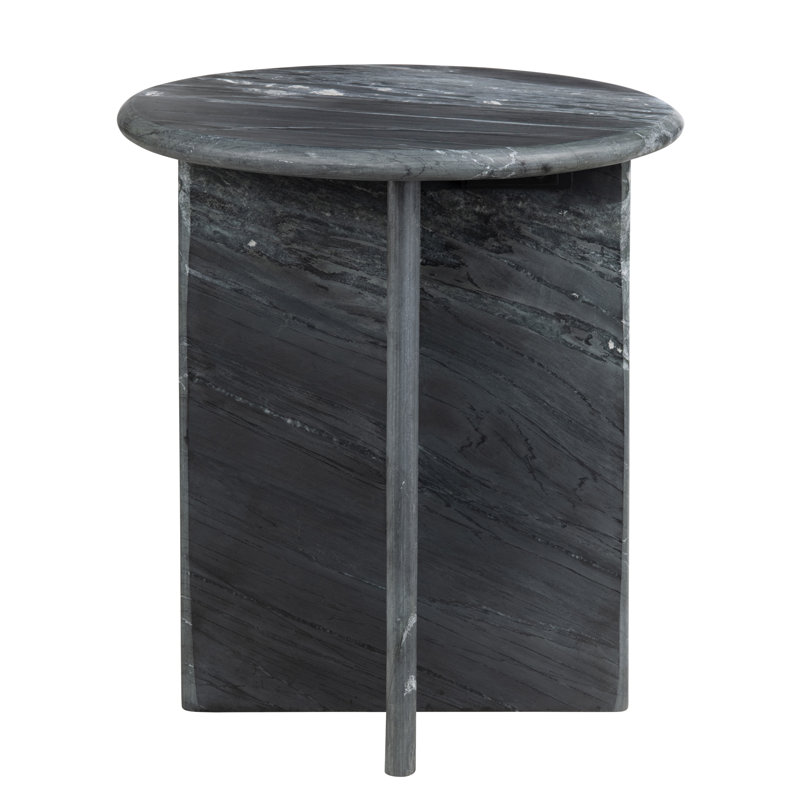 Black Marble Round Accent_End Table