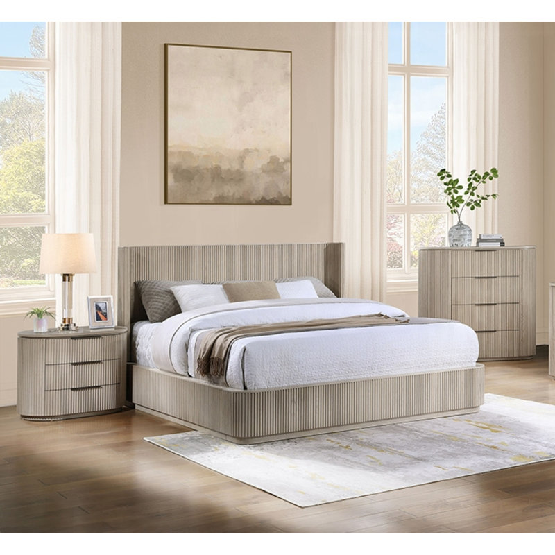 Ensemble de chambre à coucher 3 pièces Froelich, Grand